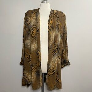 Sharon Anthony Mixed Animal Print Open Front Jacket